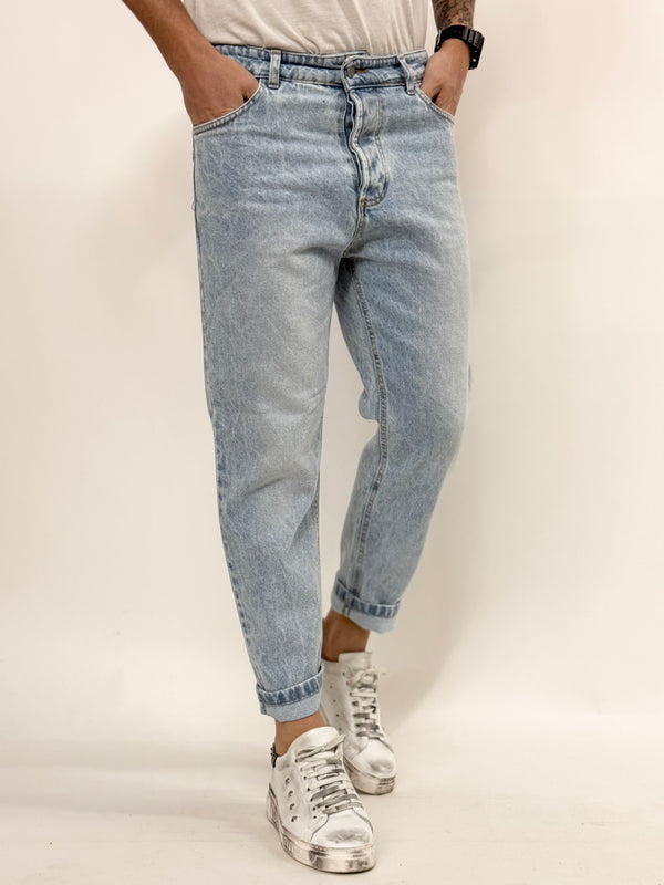 Jeans C.H cropped pulito marmorizzato