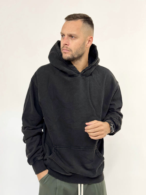 Felpa PR oversize slavata nera