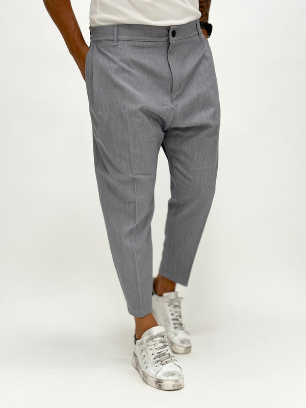 Pantalone MADRID con pinces grigio