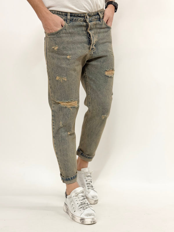 Jeans C.H cropped rotture vintage