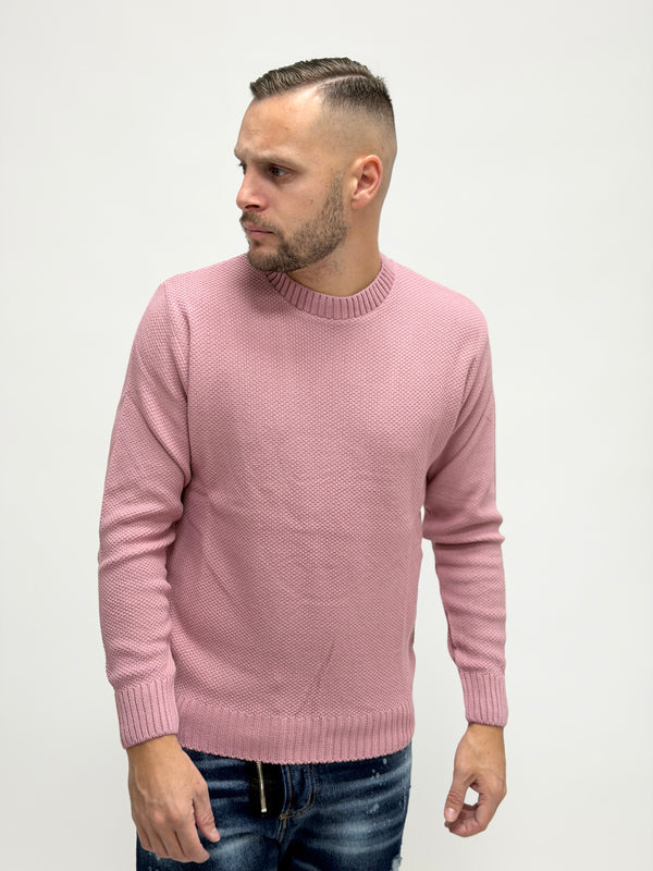 Maglione AD basico nido d'ape rosa