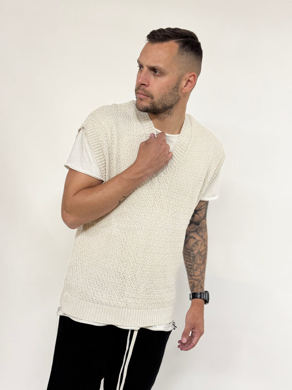 Gilet A.D in maglia beige