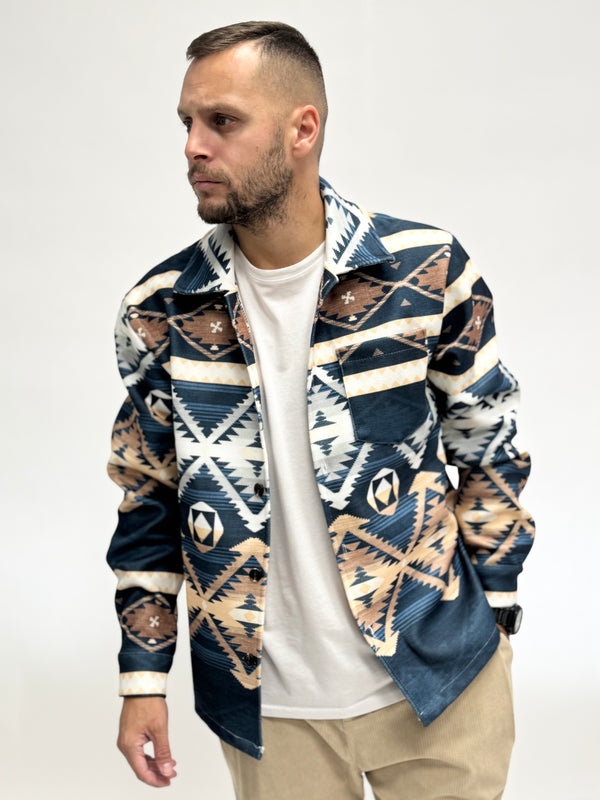 Giacca/Camicia tema azteco blu