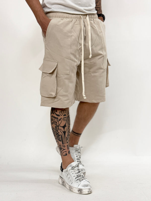 Bermuda cargo A.D basico beige