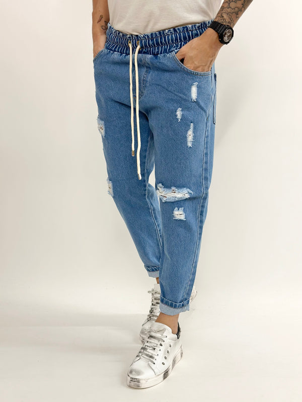 Jeans C.H laccetto intermedio con rotture