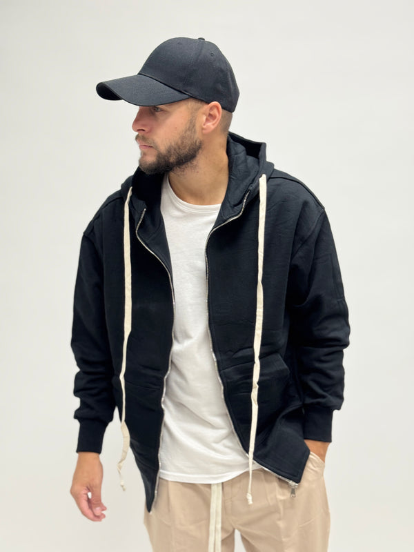 Felpa oversize basica nera