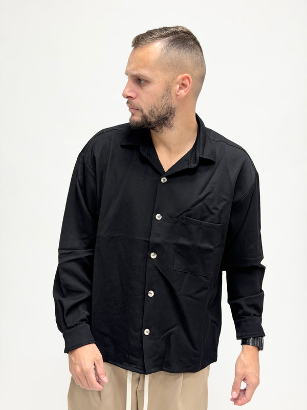 Camicia crop boxy fit nera