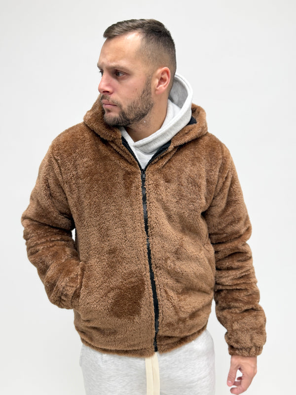 Giubbotto Teddy pelo lungo moro