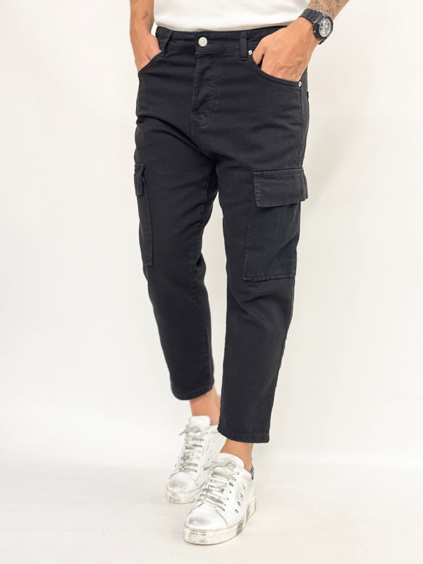Cargo di jeans carrot fit nero