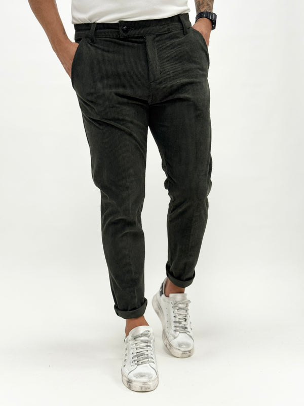 Pantalone TOKYO elegant velluto verde