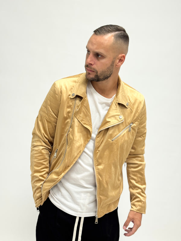 Chiodo in ecocamoscio Camel