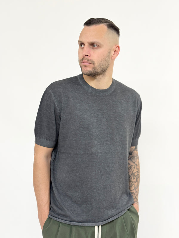 T-shirt J.W in maglia slavata nero