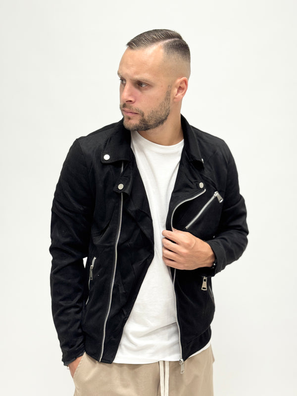 Chiodo in ecocamoscio nero