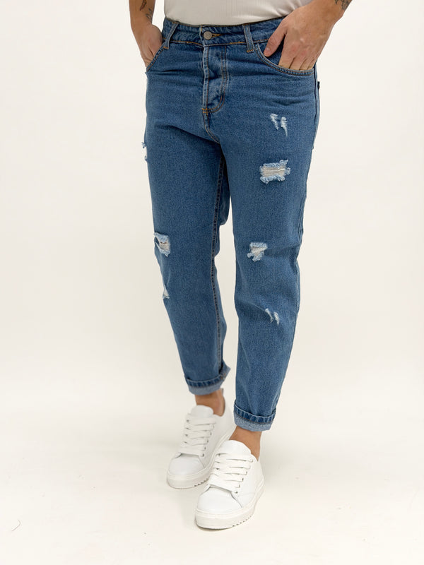 Jeans CH carrot fit intermedio rotturine