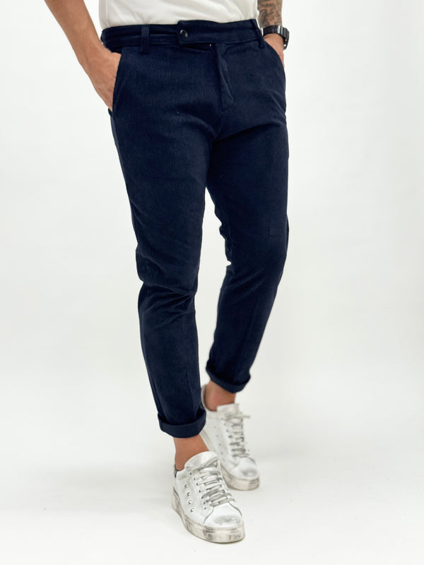 Pantalone TOKYO elegant velluto blu