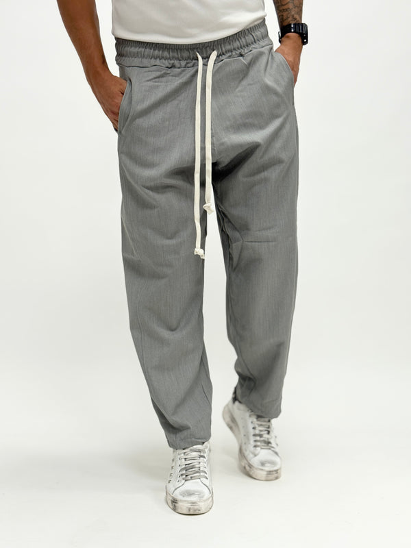 Pantalone LISBONA fondo ampio cuciture grigio