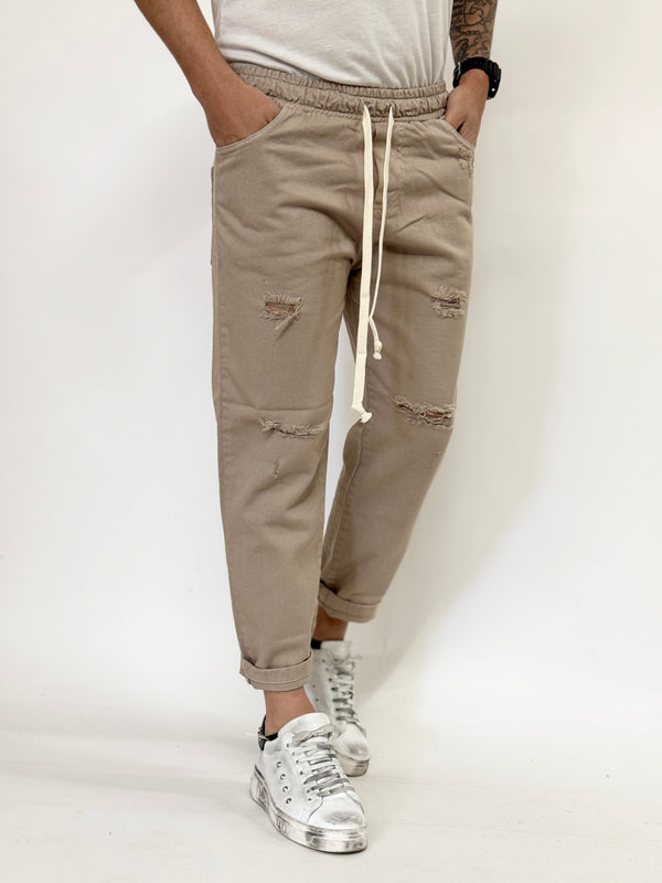 Jeans J.W laccetto con rotture beige