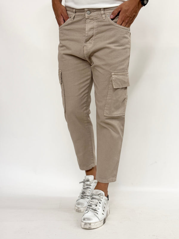 Cargo di jeans carrot fit beige