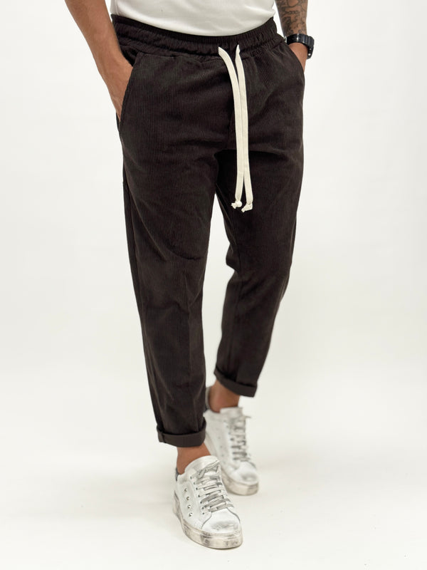 Pantalone CUBA regular velluto moro