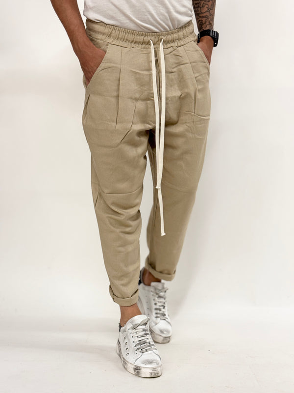 Pantalone PANAMA japan beige LINO