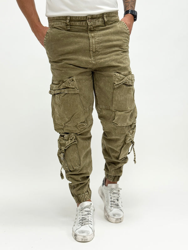 Cargo di jeans slavato beige