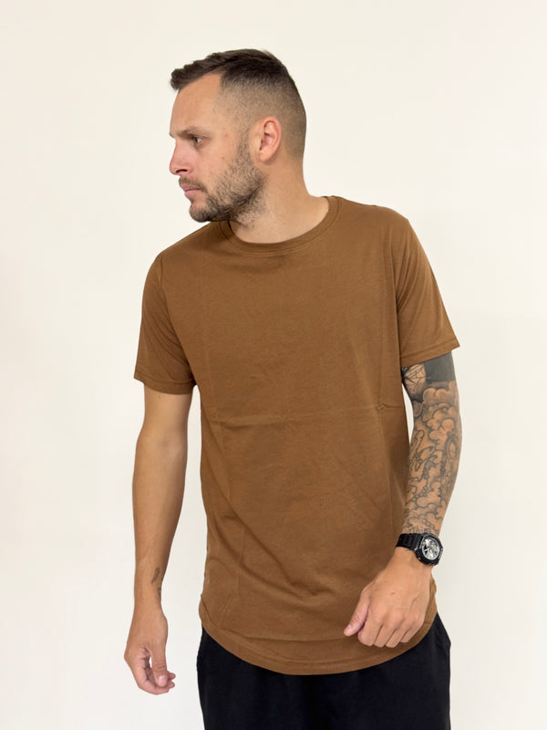T-shirt A.D stondata basica tabacco