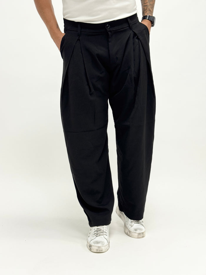 Pantalone VALENCIA japan doppia pinces nero SS