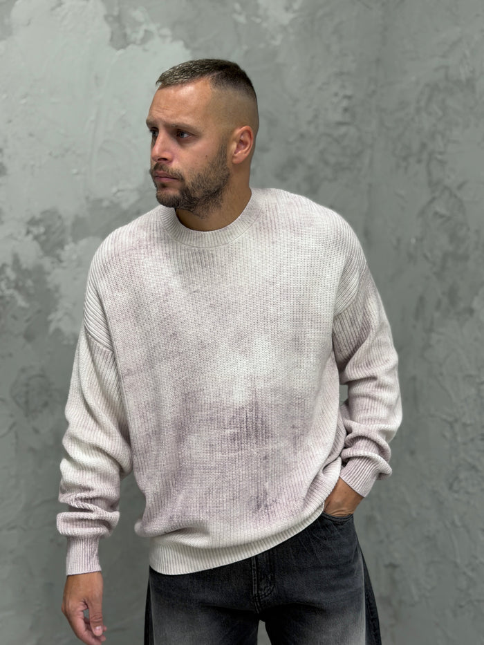 Maglione JW over effetto sporco bianco