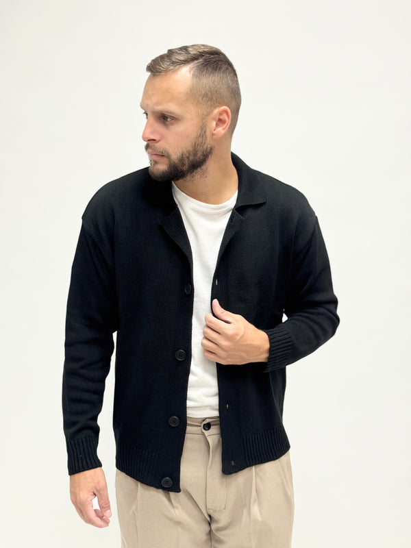 Cardigan AD basico colletto nero