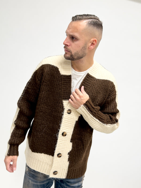 Cardigan maxi oversize moro