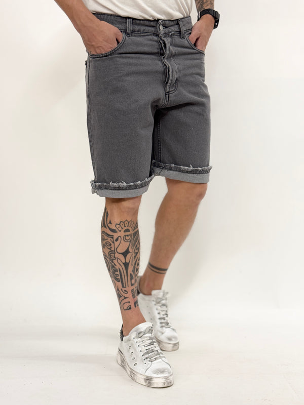 Bermuda C.H di jeans pulito grigio