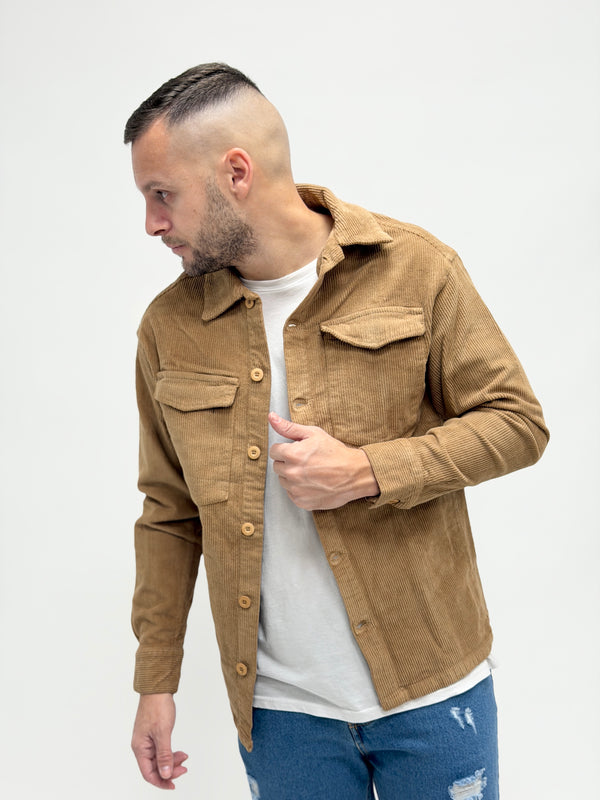 Giacca selene in velluto camel scuro