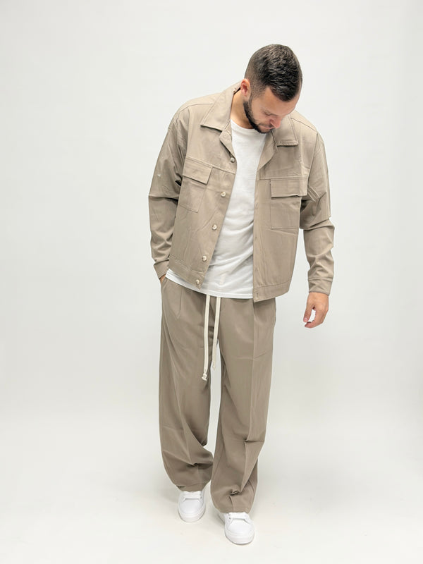 Coordinato ISA Over giacca crop beige