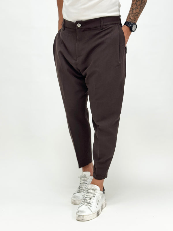 Pantalone MADRID con pinces moro scuro