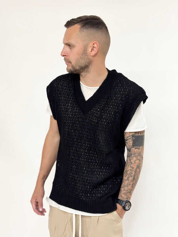 Gilet A.D in maglia nero