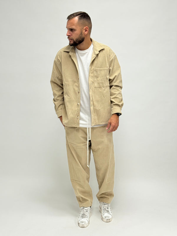 Coordinato HAWAII velluto fondo ampio beige