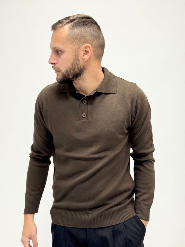 Polo AD manica lunga moro