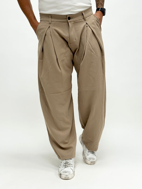 Pantalone VALENCIA japan doppia pinces camel