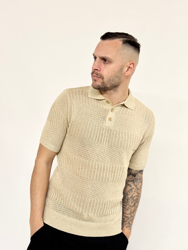 Polo J.W in maglia beige