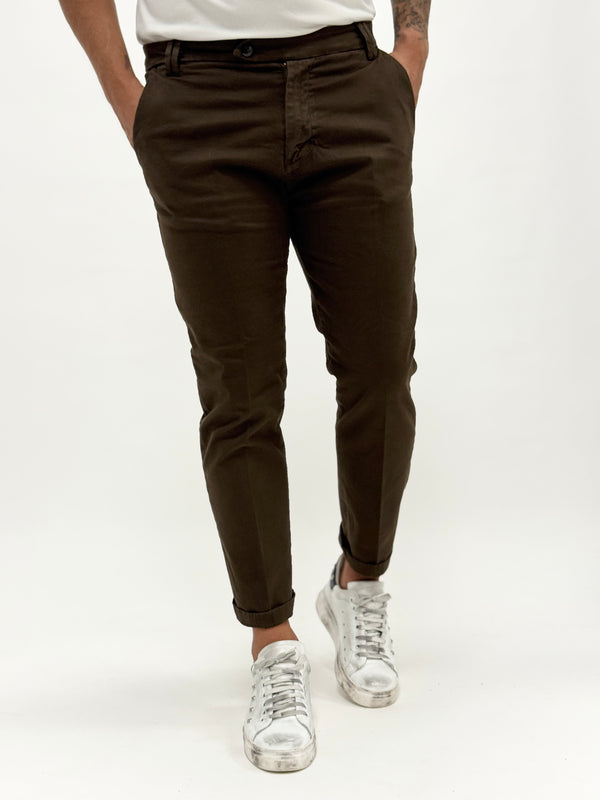 Pantalone BOSTON sartoriale cotone moro