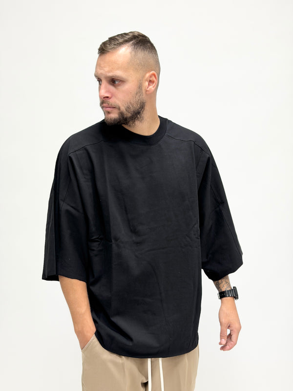 T-shirt maxi oversize manica trequarti nera