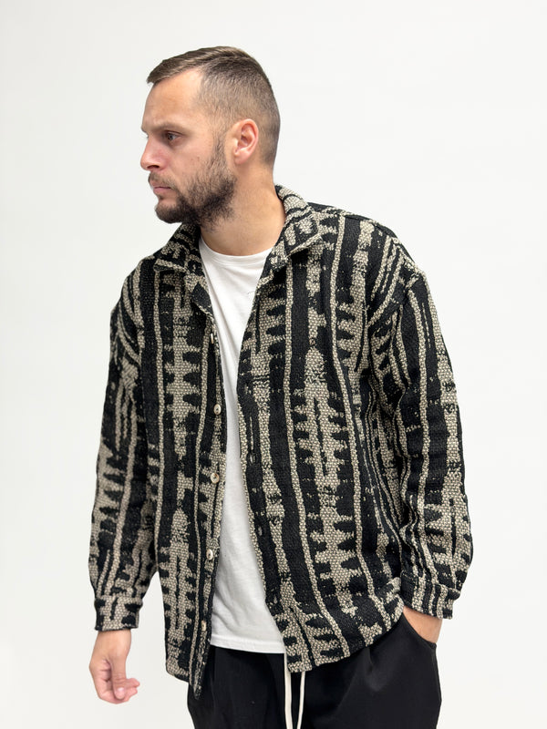 Giacca/Camicia india nera beige