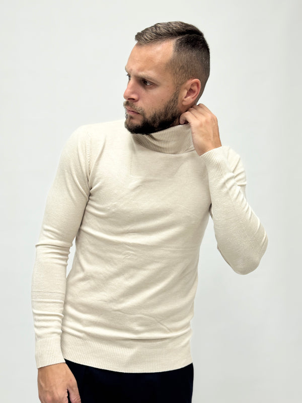 Maglioncino AD basico collo alto beige