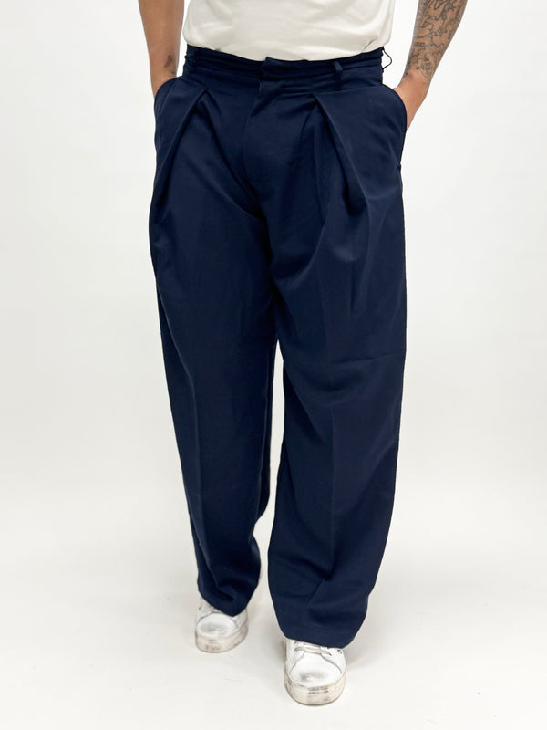 Pantalone OSLO bottone scomparsa blu