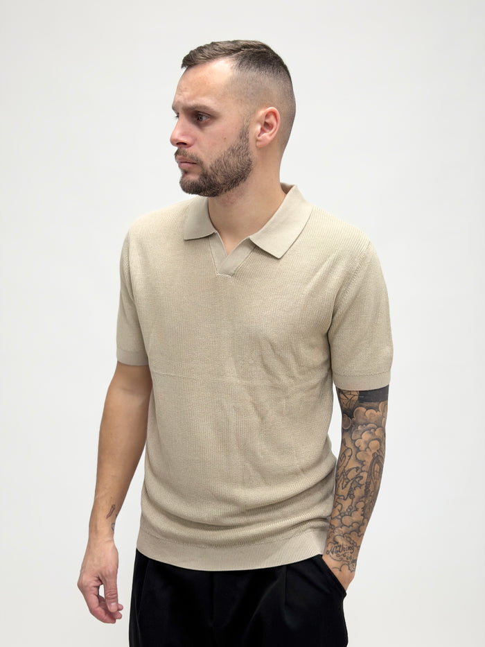 Polo J.W senza bottoni beige