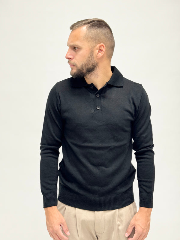 Polo AD manica lunga nera