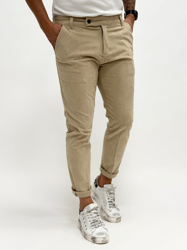 Pantalone TOKYO elegant velluto beige