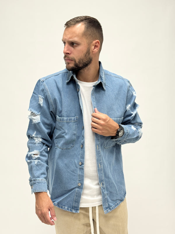 Giacca di Jeans con rotture intermedia