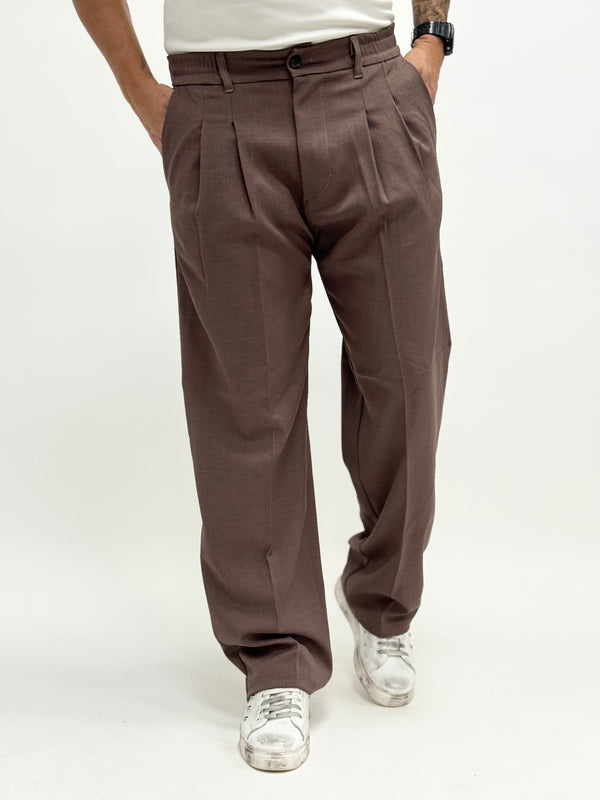 Pantalone MONTE CARLO sartoriale fondo ampio moro