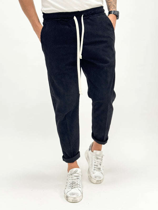 Pantalone CUBA regular velluto nero